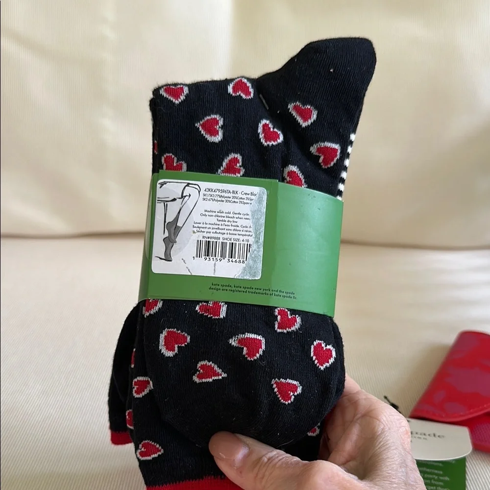 Kate Spade Bundle with Card Case and 3 pair casual crew socks nwt